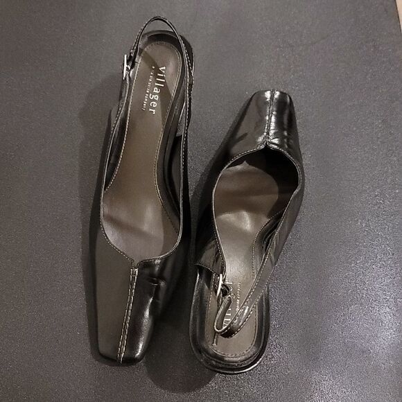 VILLAGER A LIZ CLAIBORNE COMPANY QUEBEC POINTED TOE SLIP-ON SLINGBACK SANDALS - Picture 3 of 16